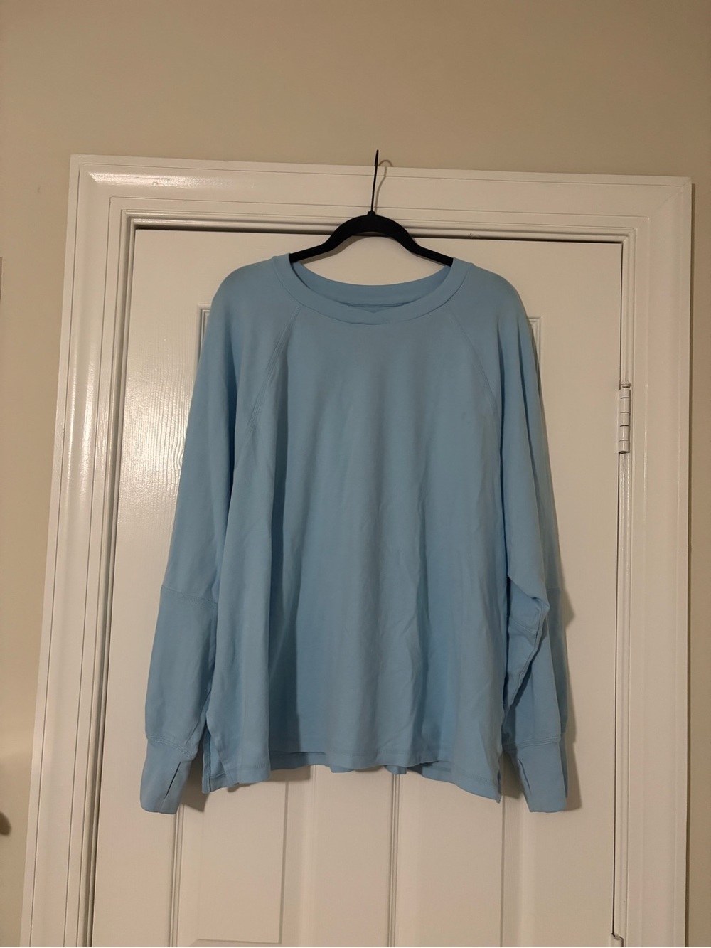 Light Blue Aerie Long-Sleeve Crewneck Shirt